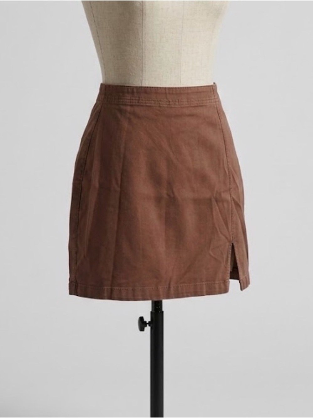 Cognac Brown Vegan Leather Mini Skirt Pleather Boho Festival L Fall Fashion Rust